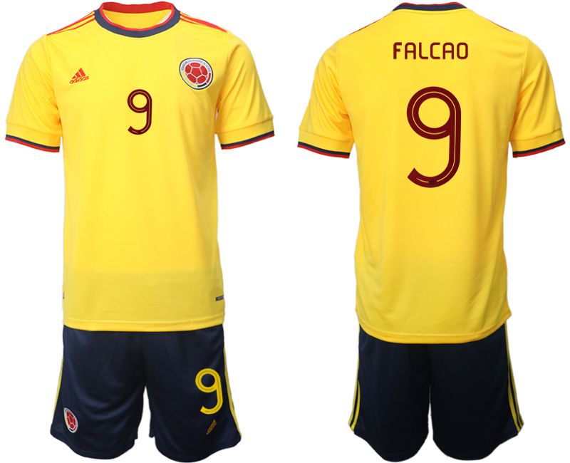 Men 2022 World Cup National Team Colombia home yellow #9 Soccer Jersey->customized soccer jersey->Custom Jersey